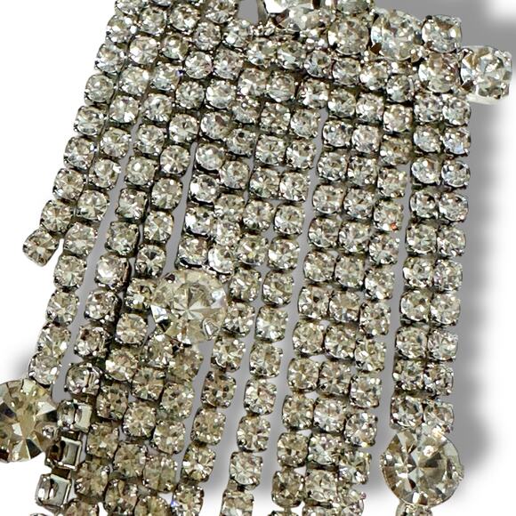 Free People Comeback Kid Ear Party NWT Dangles Rhinestones Fringe Western Boho - Picture 7 of 12